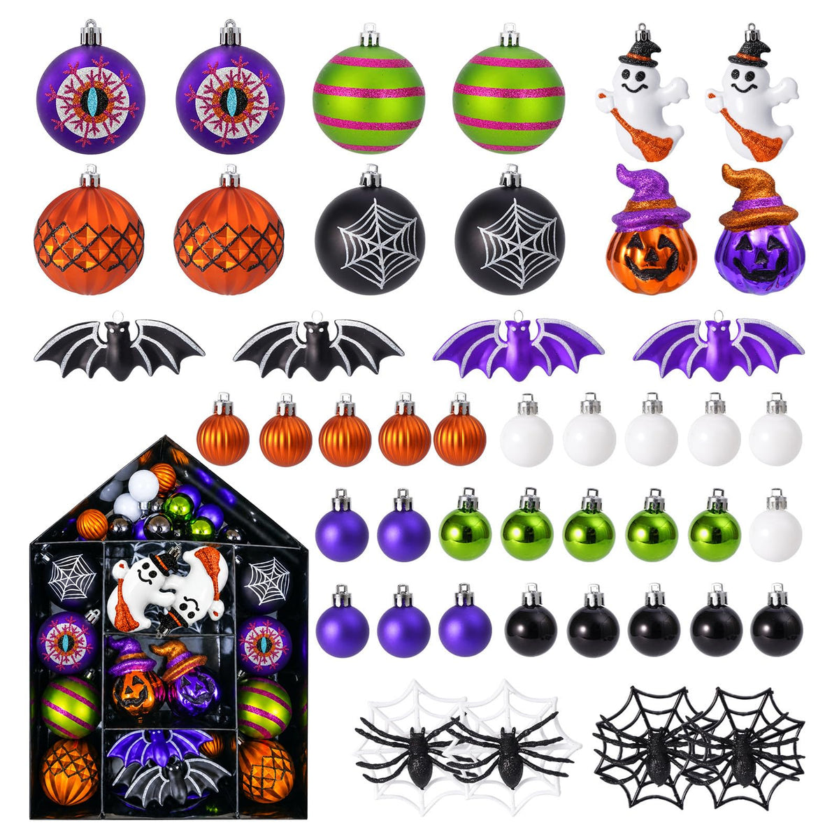 Halloween Ornament Set, 30pcs Shatterproof Tree Decorations Indoor