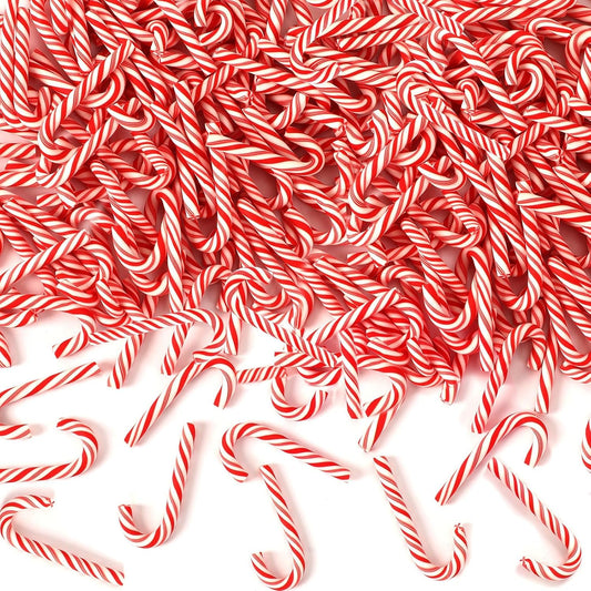 80Pcs Fake Mini Candy Canes for Christmas Crafts