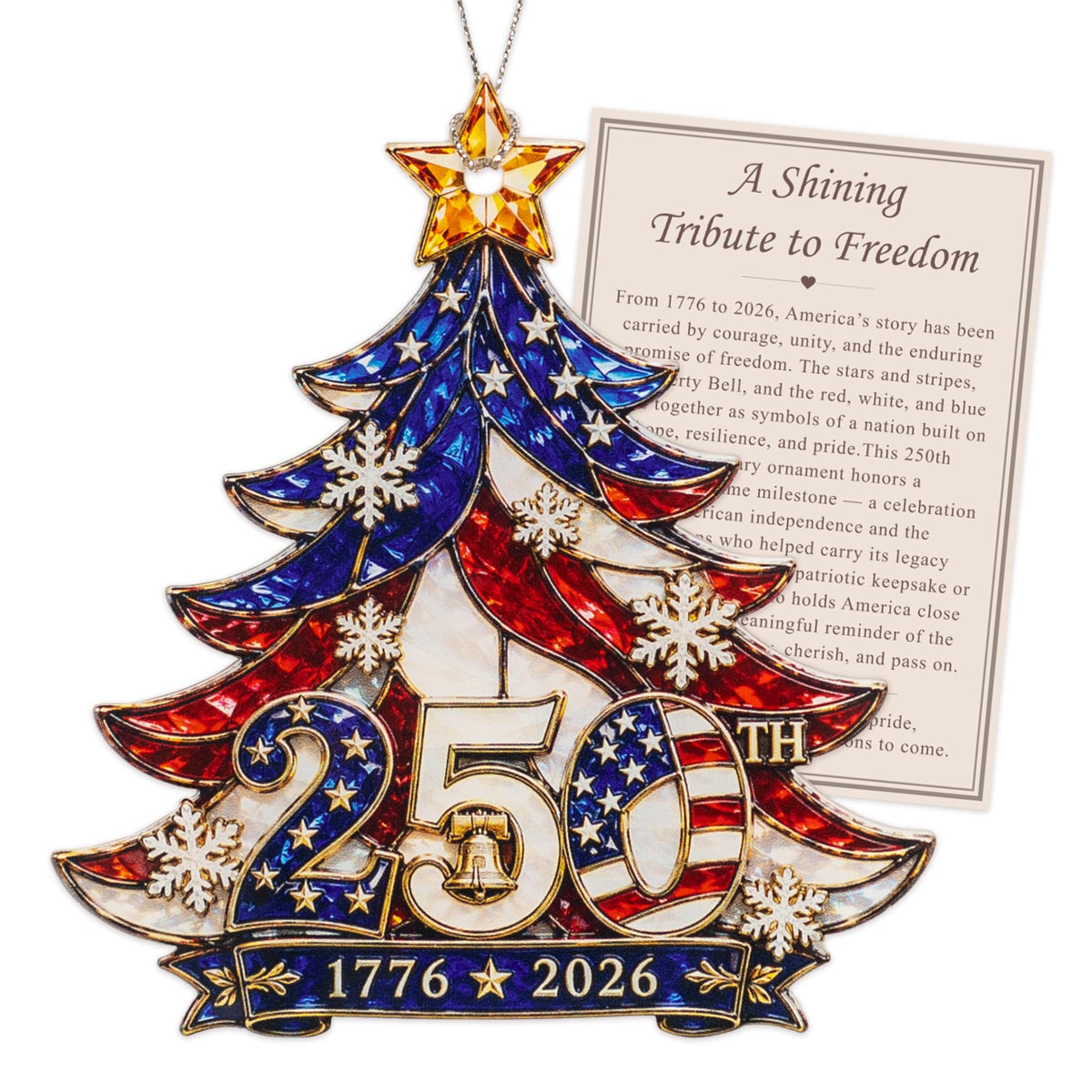 Christmas Decorations - Christmas Ornaments - 250 Anniversary USA Merchandise - Christmas Ornament 2026 - Stocking Stuffers - Gifts for Family Coworker car Hanging Accessories