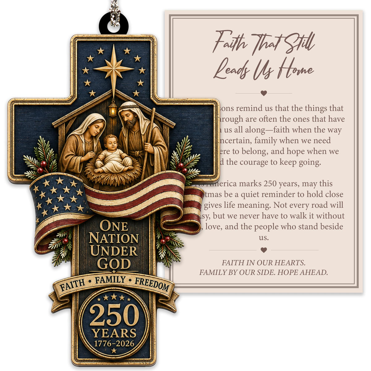 Christmas Decorations - Christmas Ornaments - 250 Anniversary USA Merchandise - Christmas Ornament 2026 - Stocking Stuffers - Gifts for Family Coworker car Hanging Accessories