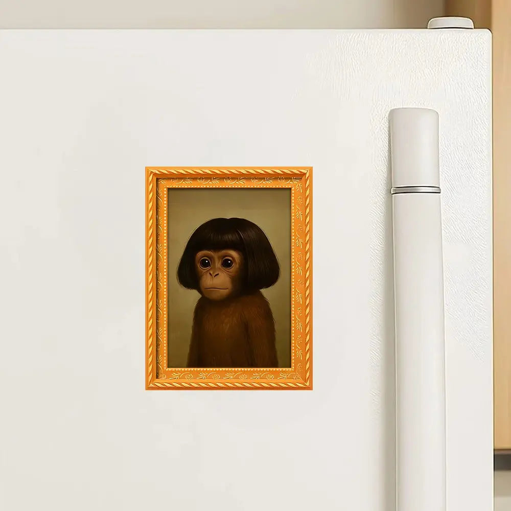 Cute Long Hair Monkey Refrigerator Magnet, Fun Fake Fur Monkey Decorative Accessory, Home Decoration, Perfect Gift for Thanksgiving Christmas Valentine's Day, Animal Magnets, Cute Fridge Magnets