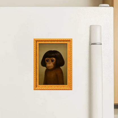 Cute Long Hair Monkey Refrigerator Magnet, Fun Fake Fur Monkey Decorative Accessory, Home Decoration, Perfect Gift for Thanksgiving Christmas Valentine's Day, Animal Magnets, Cute Fridge Magnets