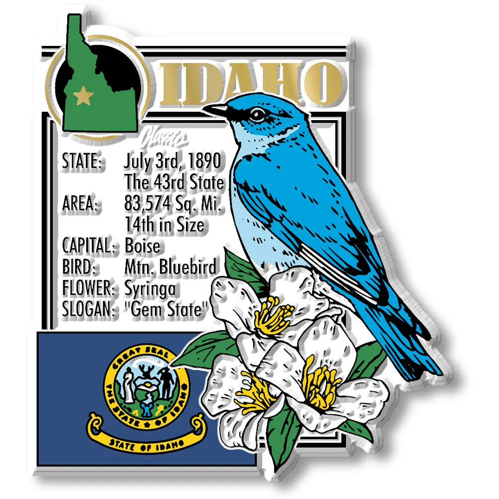 Idaho State Montage Magnet by Classic Magnets, 2.8" x 3.2"