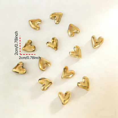 12 pcs Refrigerator Magnet, Refrigerator Golden Magnet, Little Love Cute Decoration Magnet Set, Heart Magnet, Used For Home Kitchen Office Whiteboard Decoration, Refrigerator Kitchen Magnet, Valentine's Day gift, Send Friends Gifts To Loved Ones