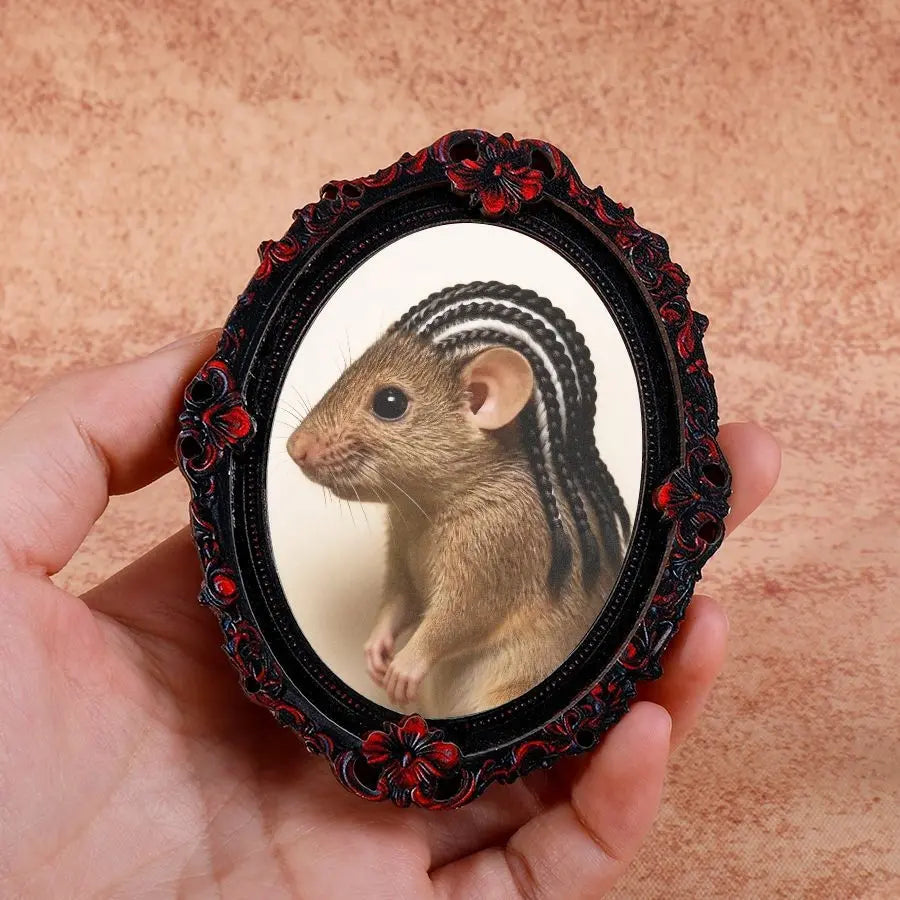Funny Animal Refrigerator Magnet, Dreadlocks Mouse Magnet, Mini Frame Magnet, Small Decorative Art Magnet, Magnetic Item, Perfect Gift for Home Decor