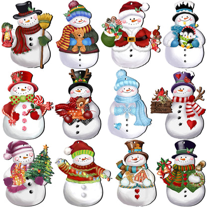 JOPHMO 24 Pieces Christmas Gnome Wooden Hanging Ornaments, Wood Hanging Decor for Christmas Tree Decoration Gnome Santa Doll Wooden Hanging Craft Gnome Elf Party Supplies
