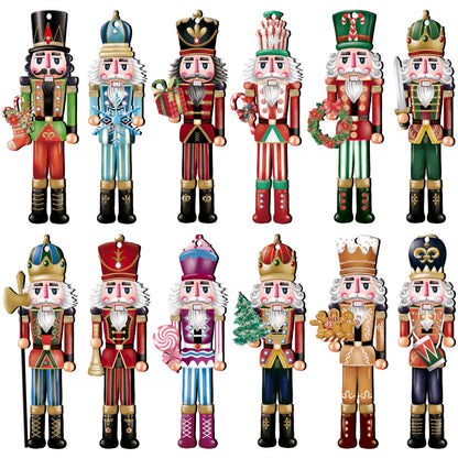 JOPHMO 24 Pieces Christmas Gnome Wooden Hanging Ornaments, Wood Hanging Decor for Christmas Tree Decoration Gnome Santa Doll Wooden Hanging Craft Gnome Elf Party Supplies