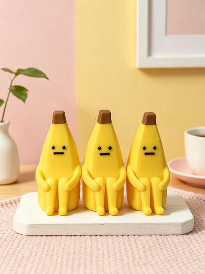 1pc Cute Anxiety Relief Banana 3D Print Ornament, Home Desk Decor, Office Decoration, Personalized Stress Relief Sculpture, Unique Gift Idea