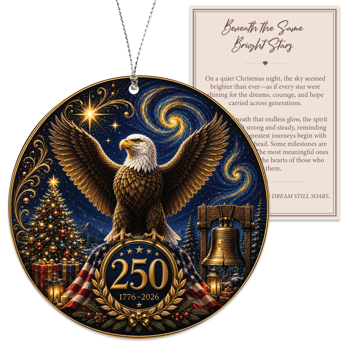 Christmas Decorations - Christmas Ornaments - 250 Anniversary USA Merchandise - Christmas Ornament 2026 - Stocking Stuffers - Gifts for Family Coworker car Hanging Accessories