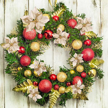Boao 24 Pieces Christmas Artificial Glitter Poinsettia Flowers Xmas Flowers Wedding Christmas Tree New Year Ornaments(Gold)