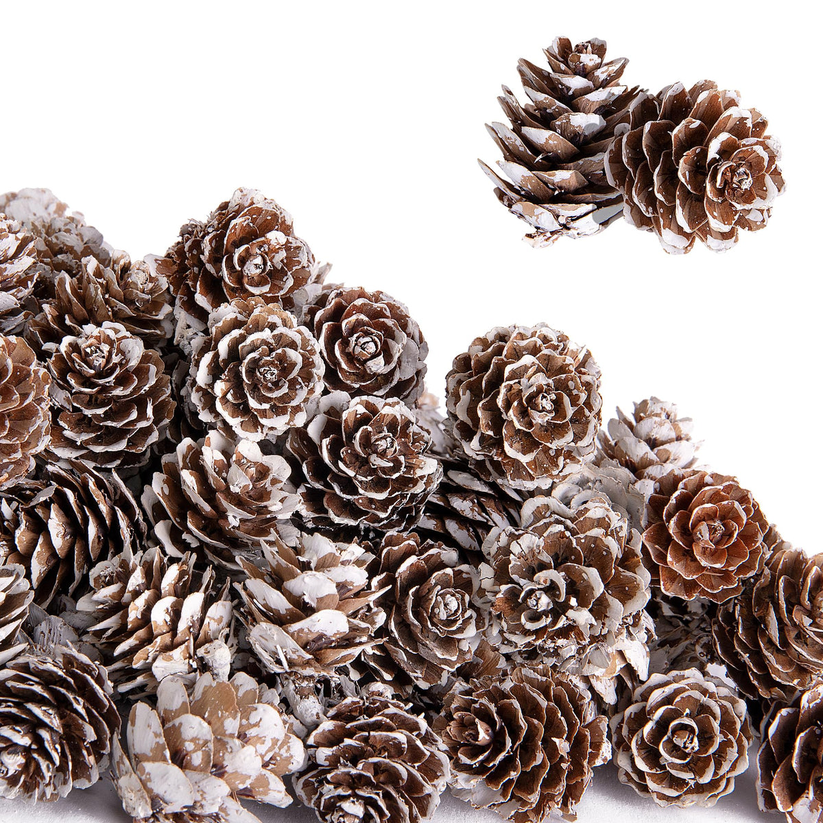 150 Pcs Christmas Natural Mini Pine Cones - Small Xmas Snow Pinecones Decor
