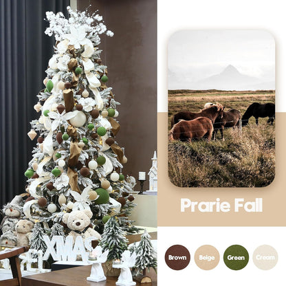 Sea Team 25-Pack Flocked Velvet Christmas Ball Ornaments, Prairie Fall