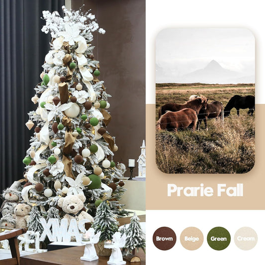 Sea Team 25-Pack Flocked Velvet Christmas Ball Ornaments, Prairie Fall