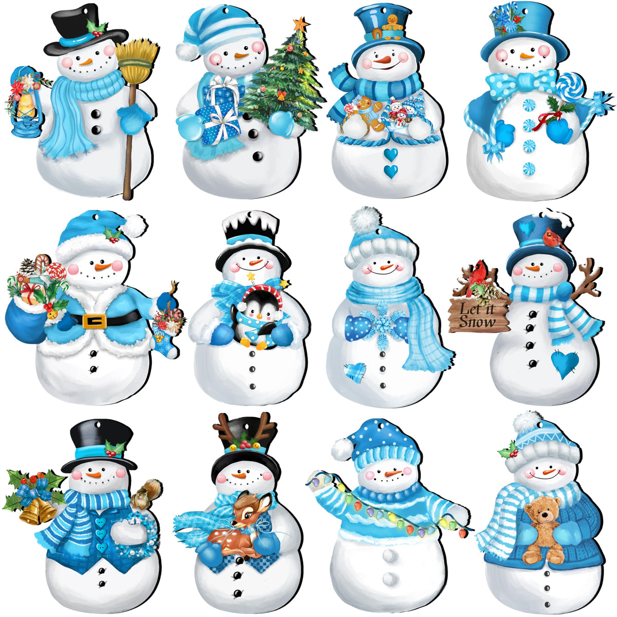 JOPHMO 24 Pieces Christmas Gnome Wooden Hanging Ornaments, Wood Hanging Decor for Christmas Tree Decoration Gnome Santa Doll Wooden Hanging Craft Gnome Elf Party Supplies