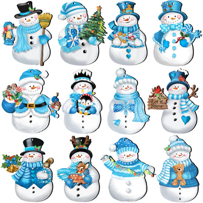 JOPHMO 24 Pieces Christmas Gnome Wooden Hanging Ornaments, Wood Hanging Decor for Christmas Tree Decoration Gnome Santa Doll Wooden Hanging Craft Gnome Elf Party Supplies