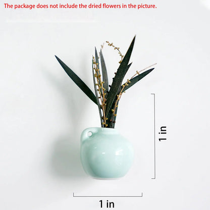 8PCS Whimsical Lightweight 3D Ceramic Flower Vase Magnets - Magnetic Decorative Fridge Magnets, Tiny Mini Bud Vases for Refrigerator Decorating & Fridge Display