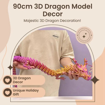 3D Printed Dragon Model, 1 Count Creative Desktop Decoration, Dragon Model Ornament, 3d printed fidget toys,Office Desktop Decoration, Perfect Holiday Gift Christmas,Decorations - Small ornaments and statues - Sculptures,sohochic