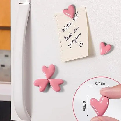 22Pcs Fridge Magnets,Cute Love Heart Decorative Magnets, Refrigerator Magnets for Whiteboard Cabinet Locker,Strong Holding Power,Pink