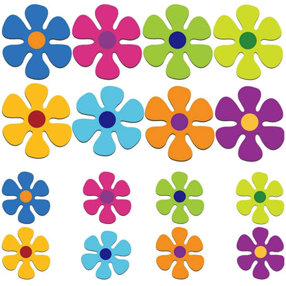 16pcs Car Flower Magnet Funny Magnetic Decals Decorations Cute Fridge Magnets 60s Flower Cutout Magnet for Car Home Door Whiteboard Refrigerator omnaments