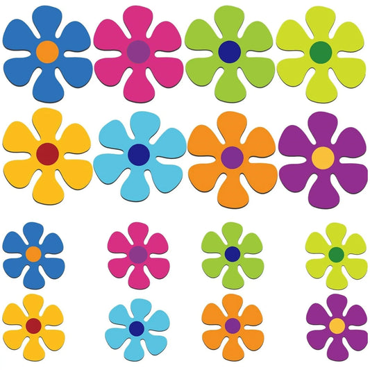 16pcs Car Flower Magnet Funny Magnetic Decals Decorations Cute Fridge Magnets 60s Flower Cutout Magnet for Car Home Door Whiteboard Refrigerator omnaments