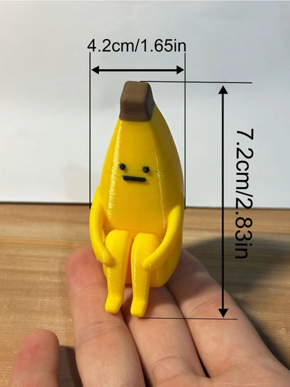 1pc Cute Anxiety Relief Banana 3D Print Ornament, Home Desk Decor, Office Decoration, Personalized Stress Relief Sculpture, Unique Gift Idea