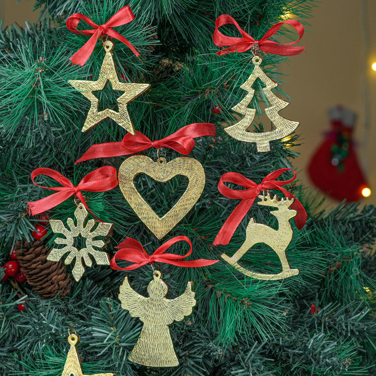 IndianShelf 25 Pieces Retro Distress Glass Vintage Christmas Tree Ornaments