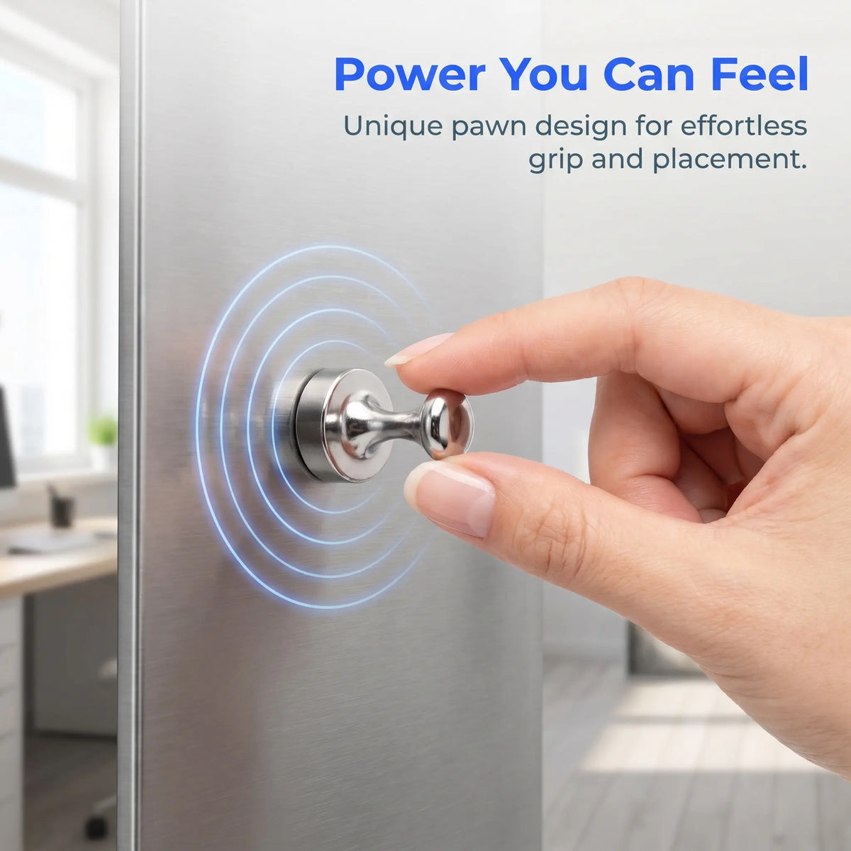 Strong Magnet, Thumbtack Magnet, Refrigerator Magnet, Brushed Nickel Magnets, Ideal for Whiteboards, Refrigerators, Kitchens, Offices, Schools-MM1
