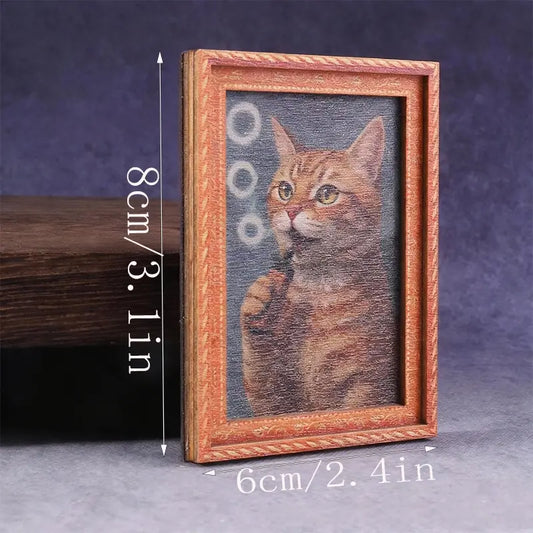 1pc Cat Fridge Magnet, Wooden Refrigerator Magnet, Refrigerator Decorating Magnets, Singing Orange Cat Refrigerator Magnet, Photo Frame Refrigerator Magnet, Fridge Door, Cat-Themed Gift for Cat Lovers, Fridge Magnets