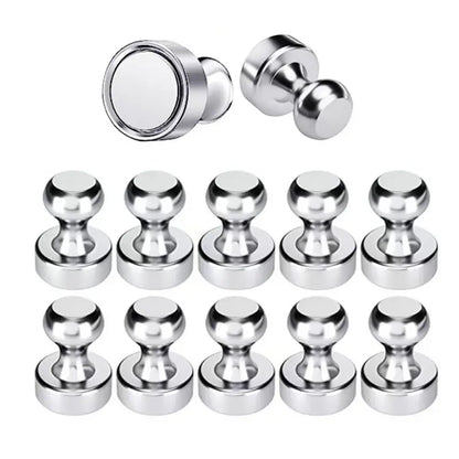 Strong Magnet, Thumbtack Magnet, Refrigerator Magnet, Brushed Nickel Magnets, Ideal for Whiteboards, Refrigerators, Kitchens, Offices, Schools-MM1