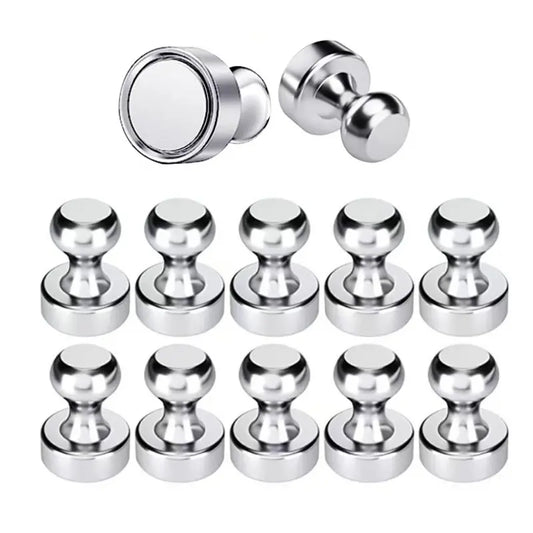 Strong Magnet, Thumbtack Magnet, Refrigerator Magnet, Brushed Nickel Magnets, Ideal for Whiteboards, Refrigerators, Kitchens, Offices, Schools-MM1