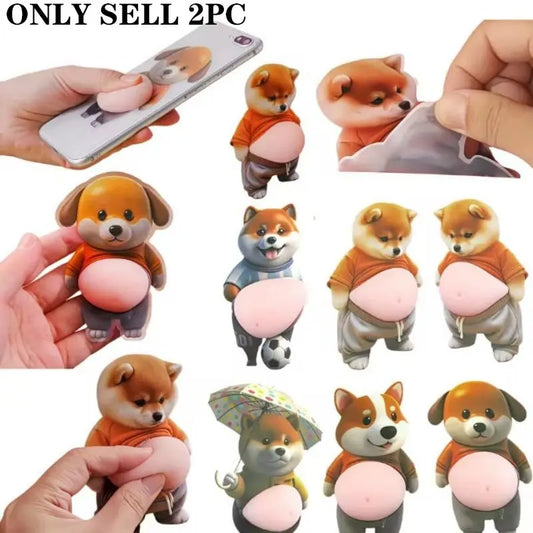 2/4pcs 3D Shiba Inu Stress Relief Magnets, Cute Magnets for Fridge, Soft Silicone Design, Universal Use, Waterproof, Decorative & Protective, Perfect for Home & Car