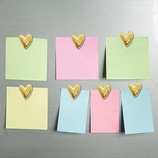 30 pcs Cute Love Heart Magnets Refrigerator Gold Refrigerator Magnets Home Kitchen Magnet Set Mini Magnets for Fridge Office Whiteboard Locker(Gold)