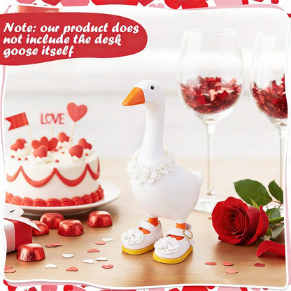 7-Inch Magnetic Desk Goose Statue Mini Shoes Set, Adorable Princess Style DIY Specialty Supplies, Multiple Designs for Outfit Matching & Desk Decor, Gifts for Toys & Hobbies Enthusiasts, Mini Shoe Set,sohochic