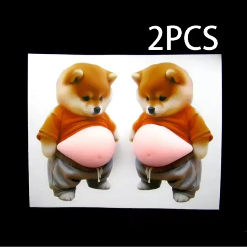 2/4pcs 3D Shiba Inu Stress Relief Magnets, Cute Magnets for Fridge, Soft Silicone Design, Universal Use, Waterproof, Decorative & Protective, Perfect for Home & Car