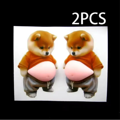 2/4pcs 3D Shiba Inu Stress Relief Magnets, Cute Magnets for Fridge, Soft Silicone Design, Universal Use, Waterproof, Decorative & Protective, Perfect for Home & Car