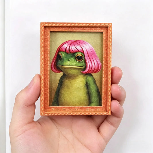 Funny Bob Haircut Frog Fridge Magnet, Weirdcore Unique Meme Decor, Cute Sassy Frog Magnet, Perfect 2026 Graduation Keepsake & Class of 2026 Gift for Home Fridge Decoration, Cute for Fridge, Decorative Refrigerator Decorating Magnet