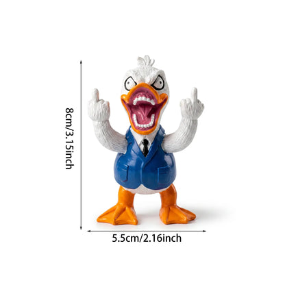 1pc Duck Statue with Middle Finger Gesture, Resin Figurine Statue, Decorative Statues, Home Decor Item, Desktop Ornament, Office Decoration, Decoration Items, Gift Idea, Housewarming Present