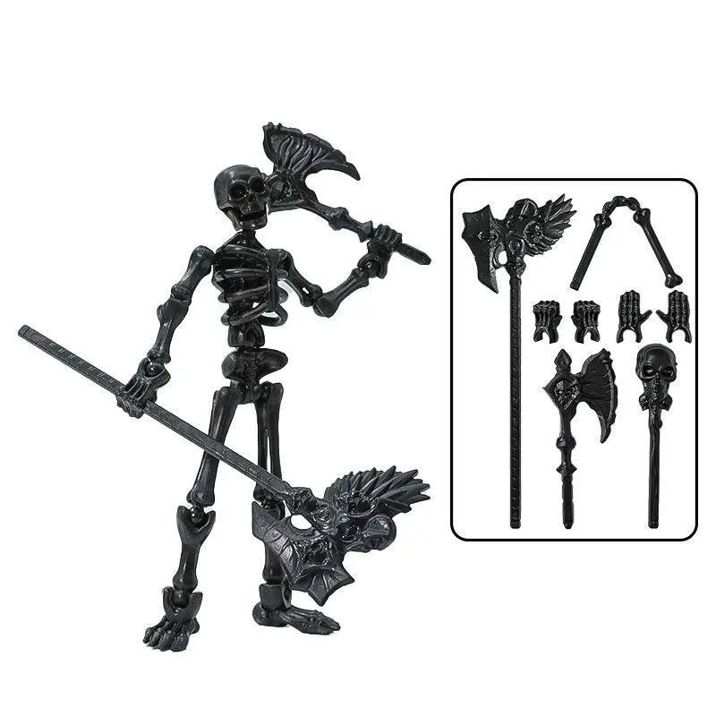 Poseable Skeleton Action Figure DIY Kit - Articulated Stop Motion Prop, Halloween Desktop Decoration, Adult Collectible Home Decor Statue, Room Decor, Ornaments