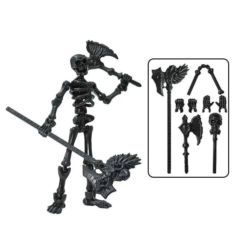 Poseable Skeleton Action Figure DIY Kit - Articulated Stop Motion Prop, Halloween Desktop Decoration, Adult Collectible Home Decor Statue, Room Decor, Ornaments