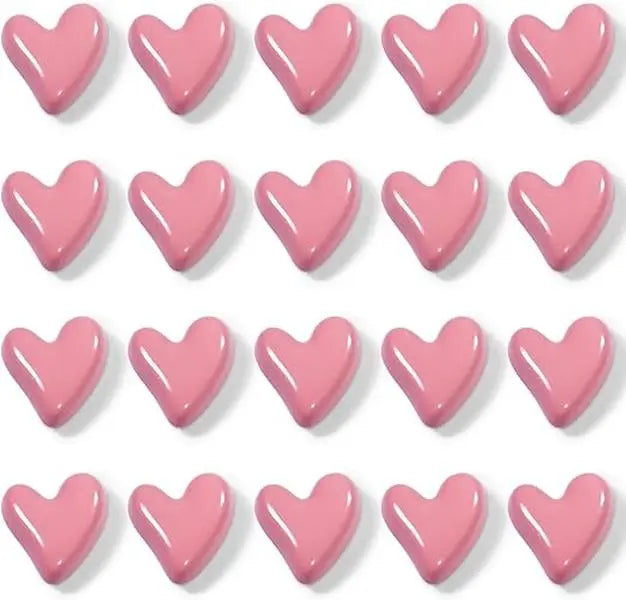 22Pcs Fridge Magnets,Cute Love Heart Decorative Magnets, Refrigerator Magnets for Whiteboard Cabinet Locker,Strong Holding Power,Pink