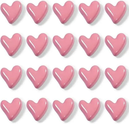 22Pcs Fridge Magnets,Cute Love Heart Decorative Magnets, Refrigerator Magnets for Whiteboard Cabinet Locker,Strong Holding Power,Pink