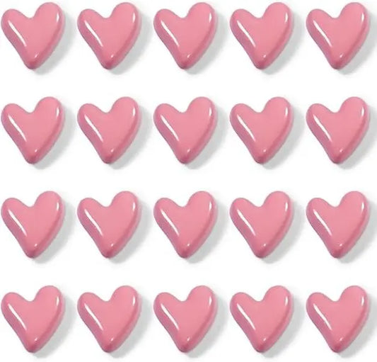 22Pcs Fridge Magnets,Cute Love Heart Decorative Magnets, Refrigerator Magnets for Whiteboard Cabinet Locker,Strong Holding Power,Pink