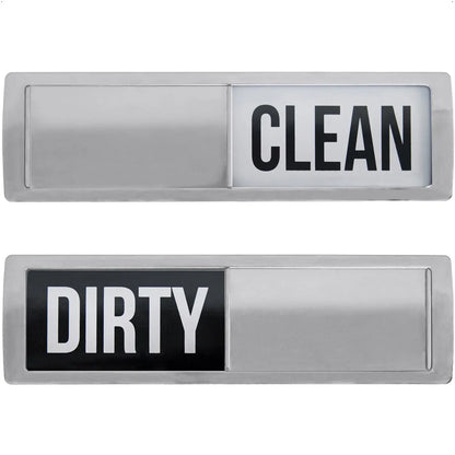 GORILLA GRIP Strong Dishwasher Magnet Clean Dirty Sign, Large Letters for Easy Read, Optional Adhesive Sticker for Non-Magnet Surfaces, Non-Scratch Sliding Dish Washer Magnets