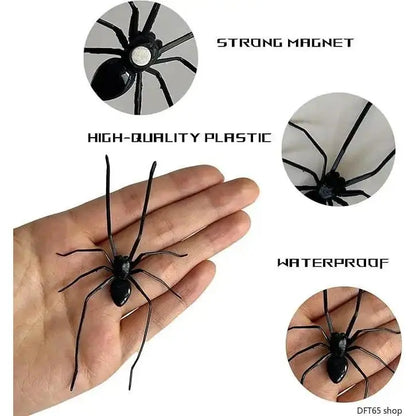 High-Quality Whimsical Spider-Shaped Synthetic Magnetic Decals - Removable, Flexible, Thin, Waterproof DIY Bag Accessory for Halloween Lovers, Cars, Refrigerators, with Durability and Longevity, Practical & Functional Luggage Bag Decoration,sohochic