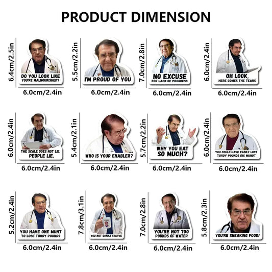 Dr Now Magnetic Refrigerator Magnets Set, Fun Dr. Nowzaradan Quotes, Strong 7.62cm X 7.62cm Fridge Accessories, Magnets For Fridge, Home Decor, Refrigerator Magnets Decorative, Refrigerator Decorating Magnet, 12 Pieces