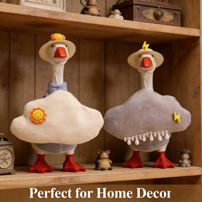 7-Inch Bolt-Accented Lightweight Decorative Desk Goose Costume Set for Magnetic Goose Statue - 2 Weather Themes (Rainy, Sunny with Cloud Hat), Moodmatch Decor, Swap Sun/Storm Outfits, All Ages Ideal Gift, DIY Specialty Supplies,sohochic