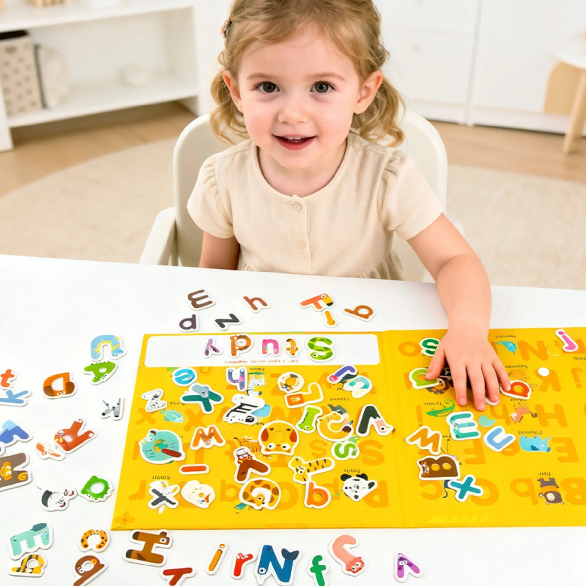 78pcs Animal Theme Magnetic Fridge Magnets Learning Toy, Alphabet Educational Early Education Tool, Early Learning Word Coordination Cognitive