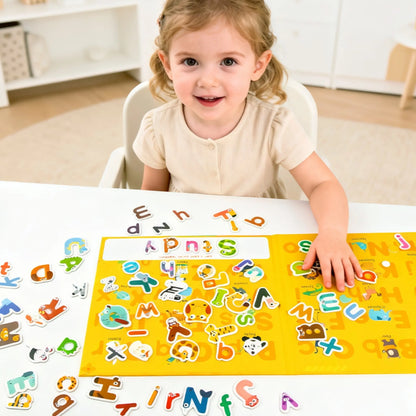 78pcs Animal Theme Magnetic Fridge Magnets Learning Toy, Alphabet Educational Early Education Tool, Early Learning Word Coordination Cognitive