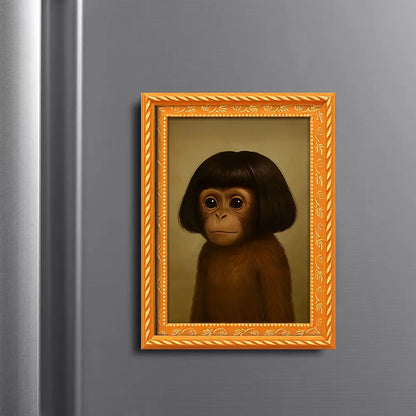 Cute Long Hair Monkey Refrigerator Magnet, Fun Fake Fur Monkey Decorative Accessory, Home Decoration, Perfect Gift for Thanksgiving Christmas Valentine's Day, Animal Magnets, Cute Fridge Magnets