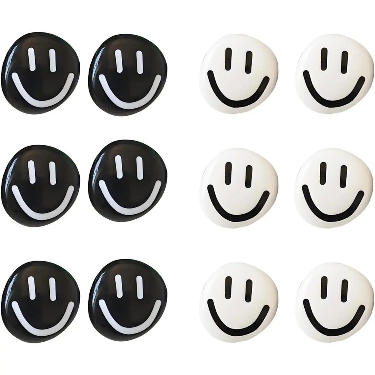 X-RM10 12Pcs Irregular Geometric Resin Fridge Magnets - Cute Smiley Face, 3mm Small Size Fridge Door Decor for Whiteboard, Locker - Home Kitchen Back to School Work Gift Supplies